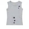 Chaleco Sin Mangas con Remaches de Estrella de Cinco Puntas de Diseño Nicho Retro Americano Casual Ajustado Corto Tipo Tank Top para Mujer