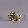 Adornos Auspiciosos de Elefante de Latón Puro, Objetos Viejos a la Antigua, Artesanías Decorativas de Mascotas de Té para Escritorio, Adornos Pequeños
