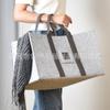 Bolsa de Almacenamiento para Leña de Fieltro con Mango de Madera para Venta al por Mayor Transfronteriza, Cesta de Almacenamiento de Fieltro con Mango de Madera de Gran Capacidad