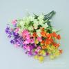 Hierba de primavera de 7 tenedores, Phalaenopsis, flores falsas de plástico, decoración para sala de estar, hotel, hogar, boda, ramo de plantas verdes falsas.
