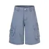 Shorts de Trabajo Vintage Deshilachados y Ligeramente Desgastados para Hombre, Nuevo Estilo de Verano, Pierna Recta, Lavados, Shorts Casuales Sueltos de Cinco Puntos para Mujer, Modernos