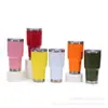 Taza de Hielo de Plástico Nuevo con Spray Transfronterizo de 30 oz Taza Termo Portátil Simple de Acero Inoxidable 304 Taza para Coche de Exterior