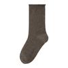 Nuevos Calcetines para Mujer 2025 Otoño e Invierno Básicos de Color Sólido Algodón Calcetines para Pantorrilla Borde Enrollado Canalé Media Caña Calcetines Holgados Mujer