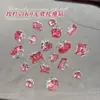 Adornos para uñas K9 rojo-rosado, sin base, de ángulo recto, multifacéticos, ultra brillantes, strass grandes hechos a mano con forma de huevo de paloma, bolitas de strass para uñas, accesorios decorativos