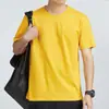 Nova moda de verão cor sólida tendência da estação macacão slim masculino grupo top de gola redonda manga curta atacado