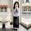 Conjunto de Dos Piezas de Sudadera Casual de Manga Larga de Moda y Pantalones de Pierna Ancha a Cuadros 2026 para Primavera y Otoño