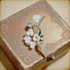 Broche de Flor de Ciruelo, Broche de Alto Nivel Estilo Nuevo, Broche Anti-Exposición, Clip de Bufanda Transfronterizo de Perlas de Nicho para Trajes de Mujer