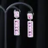 Industria Pesada Micro Incrustaciones Zirconia de Colores Aretes Elegantes para Mujer Aguja de Plata S925 Accesorios para Orejas de Alta Calidad Estilo Europeo y Americano Pendientes Largos Exagerados de Moda