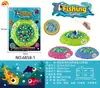 Tablero de pesca magnético giratorio eléctrico para niños de comercio exterior, juguete de pesca musical multifuncional para educación temprana para niños y niñas, venta al por mayor