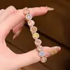 Pulsera de flor redonda con cierre de circonita, lujo ligero, alta gama, pulsera exquisita con un diseño elegante, versátil y a la moda, venta al por mayor