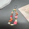 Bloques de Construcción para Cachorros Año Nuevo Rayas Rojas Cuadrado Cadena para Funda de Teléfono Móvil Colgante de Cámara CCD Accesorios DIY Cuentas de Mano Nuevo Estilo