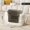 Arenero para gatos con tapa abatible, totalmente cerrado, extragrande, anti-derrames de arena, anti-salpicaduras, arenero extragrande para gatos, mayoreo de artículos para mascotas