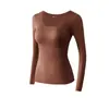 Ropa interior térmica de otoño e invierno para mujer con almohadillas en el pecho, Ropa embellecedora de la piel que se puede usar al aire libre, Ropa moldeadora antibacteriana con control de abdomen y almohadillas en el pecho, Top sin costuras