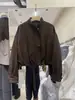 Diseño estilo coreano, cuello de corbata, chaqueta de corte holgado para mujer, nueva colección primavera/otoño 2026, adecuada para ropa de trabajo, y crea un efecto adelgazante