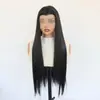 Peluca de encaje 13x4 color 1b para mujer, 24 pulgadas, comercio exterior transfronterizo, consejo de belleza, peluca de pelo largo para Cosplay, estilo exótico