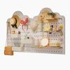 Tablero de madera maciza con agujeros para pasillo, zapatero, estante de almacenamiento superior, modelo de fondo para colgar en la pared del hogar