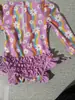 6-12M,12-18M,18-24M,2-3Años3-4Años traje de baño infantil con estampado y encaje en la pierna trasera