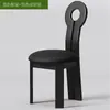 Silla de sirena retro de madera maciza estilo vintage con respaldo, silla de comedor minimalista nórdica para el hogar, silla de tocador para dormitorio