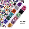 Amazon Caja de 12 compartimentos Resina Acrílico Color Mezclado Diamante Plano Joyería para Uñas Oso Violento DIY Pedrería