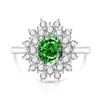 Lo más vendido de TikTok: Anillo Huevo de Paloma con Corte Flor de Hielo de Piedra Preciosa de Colores, Anillo con Forma de Huevo de Diamante de Alto Carbono Súper Brillante, Entrega en Transmisión en Vivo