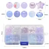 Contas redondas de doce 8MM de importação em caixa de 10 compartimentos, contas de vidro coloridas em blocos, acessórios para joias DIY, materiais para colares e pulseiras