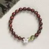 Pulsera de Sándalo Verde Mu Shang Hua para Mujer, Fresca y Elegante, Nueva Pulsera de Sándalo Estilo Chino, Pulsera de Juego Cultural de Madera Estilo Chino Retro