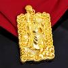 Joyería de Oro Aluvial Hebilla de Seguridad Colgante de Guan Gong Hombres Nube Auspiciosa Marca Buda Collar de Marca Wu Shi Collar de Oro Imitación Lote de Joyería