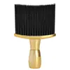 Cepillo para Barrer Cabello con Mango Largo Electroplateado, Herramienta Profesional para Peluqueros, Cepillo para Eliminar Polvo, Cepillo Suave para Cuello con Cerdas, Cepillo para Limpiar el Cabello, Herramienta de Peluquería