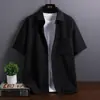 Aliexpress Comércio Exterior Popular Camisa Masculina Dropshipping Verão Moda Masculina Cor Sólida Manga Curta Estilo Simples Tendência