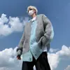 Estilo Nuevo de Primavera y Otoño Estilo Perezoso Holgado Casual Bloques de Color Cardigan Tejido Chaqueta de Punto para Hombre Estilo Americano Cuello en V Tendencia Ins
