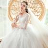 Vestido de Novia Estilo Coreano 2026 Nuevo Modelo Bosque de la Novia Estilo Cuello Redondo Manga Larga Ultra-Hada de Ensueño Vestido de Tul de Princesa Ligera para Verano
