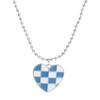 Collar con Colgante de Amor de Tablero de Ajedrez Blanco y Negro Estilo Japonés y Coreano Ins Celebridad Cibernética Retro Aretes de Corazón Accesorios Distintivos Mujeres