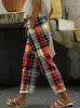 Primavera Verano 2026 Ropa de Mujer Transfronteriza Amazon AliExpress Moda Europea Americana Estampado Digital Pantalones Casuales Rectos para Mujer