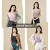 Ropa Interior Térmica para Mujer con Terciopelo Cepillado, Chaleco Nuevo de Otoño e Invierno con Almohadilla en el Pecho, Top de Capa Base Sin Costuras, Camiseta Térmica