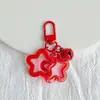 Estrella Hueca de Cinco Puntas Acrílica Campana Hebilla de Puerta de Llave Llavero Cabeza de Bolso Cubierta de Auriculares Colgante Pequeño Decorativo Joyería Colorido