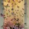 Decoración de mariposa tridimensional de PVC Adhesivo de pared Sentido de la atmósfera Área de fotos Arreglo de escena Transformación del rincón de check-in