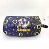 Estojo Sonic Kid Sonic Lápis Mouse Relâmpago Periférico de Jogo Pu Camada Dupla Grande Capacidade Caixa de Papelaria Bolsa de Armazenamento