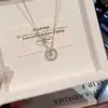 Collar de Lazo Mismo Estilo que Little Red Book Lujo Ligero Joyería de Gama Alta Nicho para Mujer Cadena Versátil para Clavícula Collar de Zirconia Natural