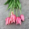 Buquê Simulados Amarrados à Mão com Boca Pontuda, Buquê de Tulipas de Silicone Macio Sorridente, Decoração de Flores de Tulipa de Silicone de Látex