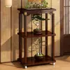 Suporte de Flores Decorativo Prateleira de Flores Varanda de Chão Móvel Bambu Interior Multi-Camadas Suporte de Chão Atacado