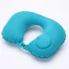 Almohada Inflable Esencial de Viaje: Almohada de Cuello en Forma de U Flotada, Almohada de Cuello Portátil para Avión, Almohada Inflable Plegable a Presión