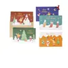 Cartão de felicitações criativo fofo de desenho animado para crianças de Natal com douramento Cartão com mensagem de bênção de Natal Papai Noel boneco de neve