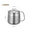Olla de Aceite de Acero Inoxidable Grado Alimenticio 304 para Uso Doméstico, Tanque de Almacenamiento de Aceite Multiusos de Gran Capacidad, Botella Separadora de Residuos de Aceite, Recipiente para Manteca con Tapa