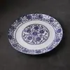 Plato Azul y Blanco Chino Retro Redondo de 7 Pulgadas Plato de Hueso Hogar Restaurante Plato Plano Plato Hondo Color Bajo Esmalte Cerámica Vajilla