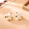 Diseño Creativo Pendientes de Perla Barroca de Estrella de Cinco Puntas, Simples, Modernos, de Alta Gama, Dulces y Elegantes, Pendientes Versátiles