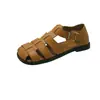 Sandalias romanas para mujer con punta cubierta, nuevo estilo verano 2026, tejidas, transpirables, versátiles, sandalias retro Birkenstock súper populares