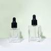 Frasco conta-gotas para óleo essencial 10ml 15ml quadrado plano frasco sub-frasco de essência de essência de óleo frasco conta-gotas de vidro de alta qualidade