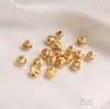 Contas Redondas Facetadas Olho de Gato Brilhantes de Textura Fina Preservadoras de Cor Banhadas a Ouro 14K para Pulseiras, Colares Artesanais DIY, Contas Soltas, Acessórios de Joias