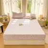 Juego de tres piezas de sábana de tela de algodón crudo gruesa para uso doméstico, adecuado para dormitorios de estudiantes, camas individuales y dobles, protector de cubierta de cama lavable a máquina