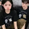Algodón Puro Peinado con un Tejido DensoCamiseta Especial Unisex de Verano de Manga Corta para Pareja con un Diseño Holgado y Estilo Casual